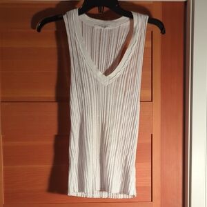 Project social T distressed White Sleeveless Top XS